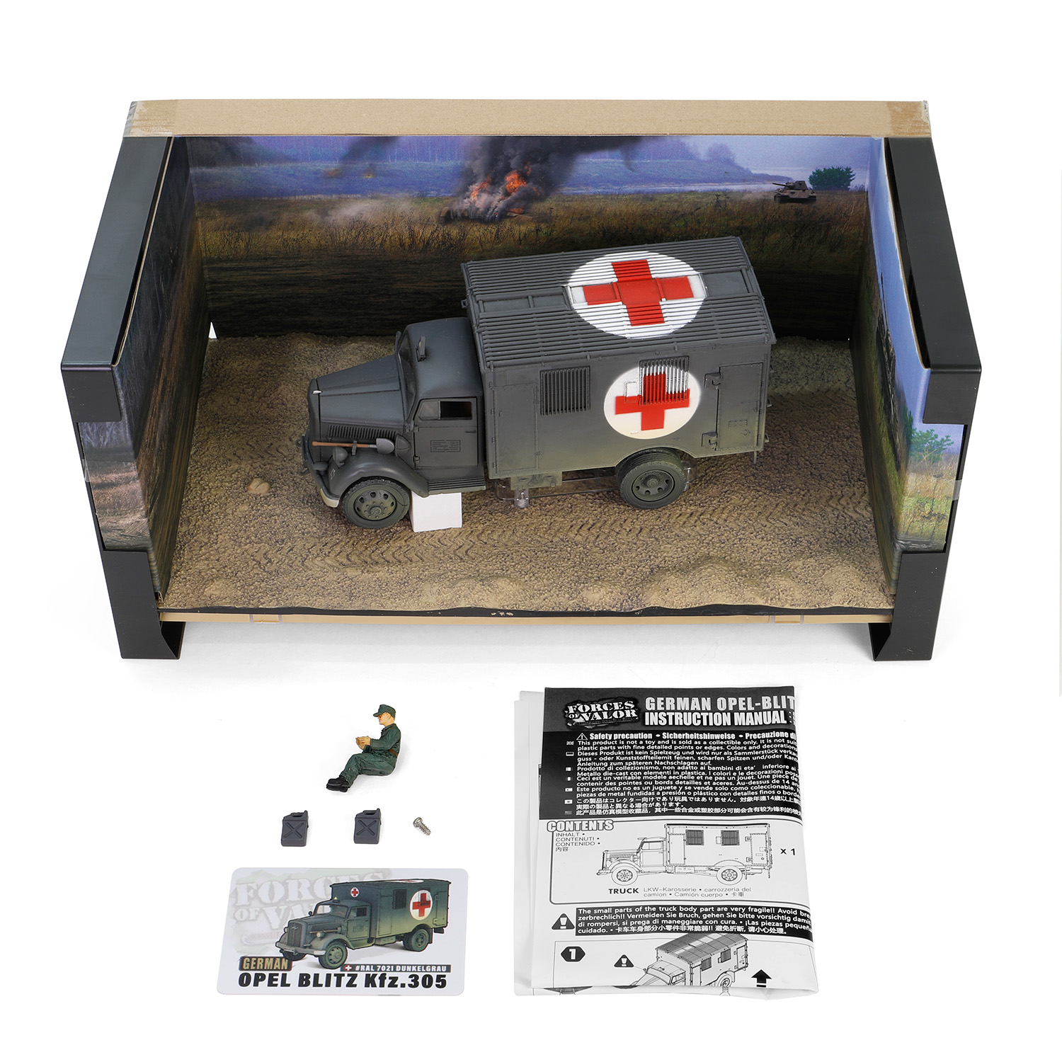 欧宝「闪电」3.6-6700A型Kfz.305救护卡车 (国防灰色涂装RAL 7021) 二战德军救护卡车