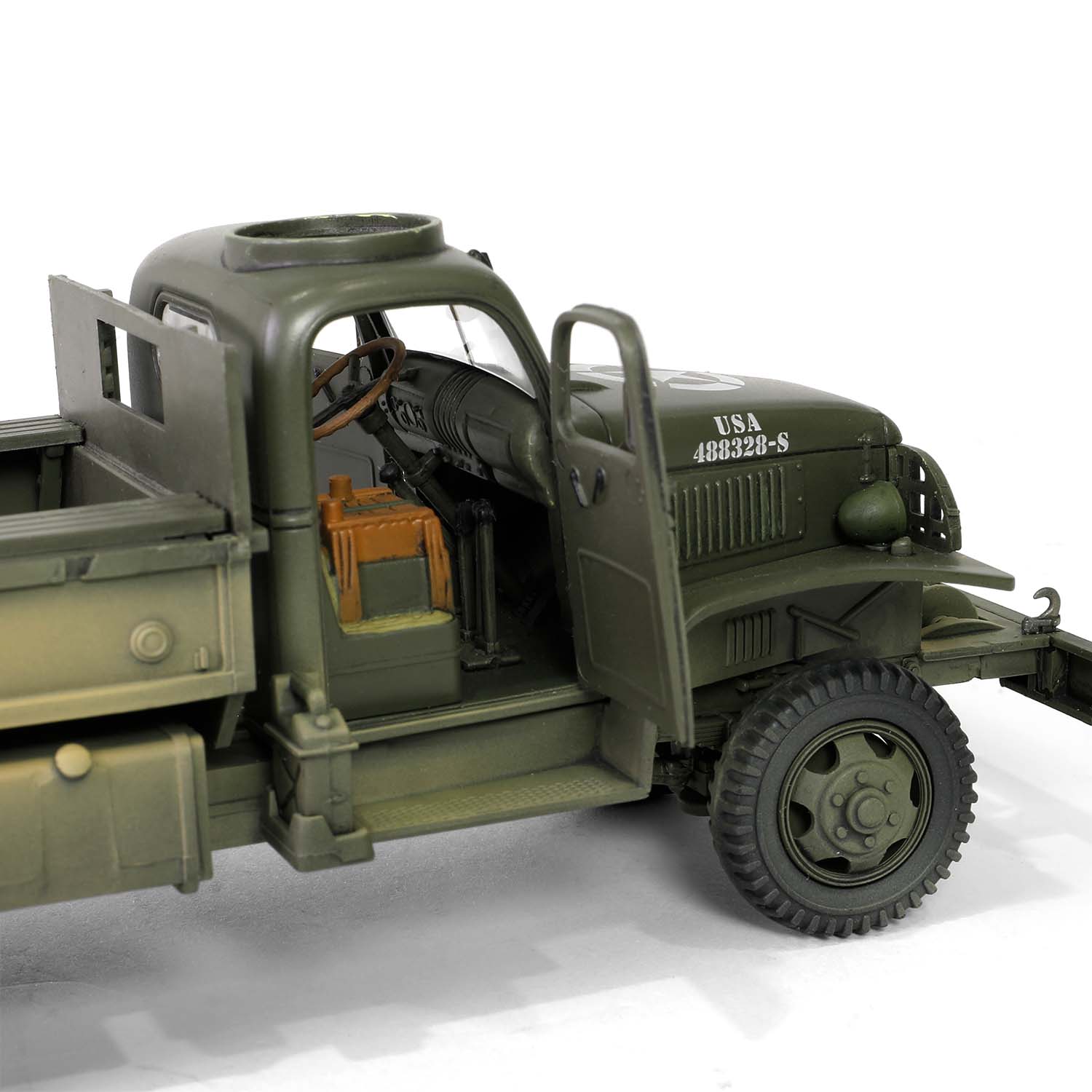 U.S. Army GMC CCKW-353B Cargo Truck(canvas canopy version) U.S. 1st Infantry Division, LST Ship ramp, Weymouth May 1944