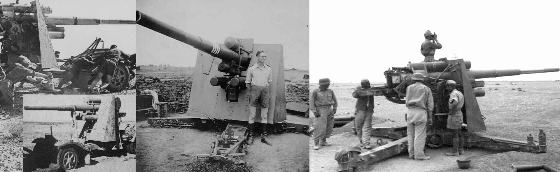 德军88公厘高射炮，Flak 36型基座配Flak 18型一体式炮管（含七大沙漠服饰士兵公仔 & 隆美尔将军） 1942年北非阿拉曼之战