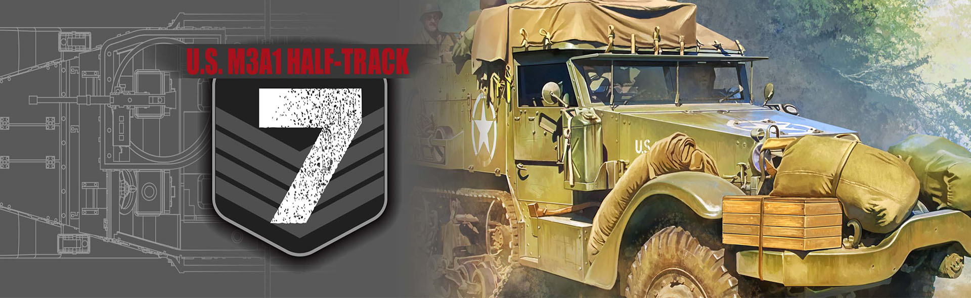 M3A1半履带卡车，诺曼底，1944年