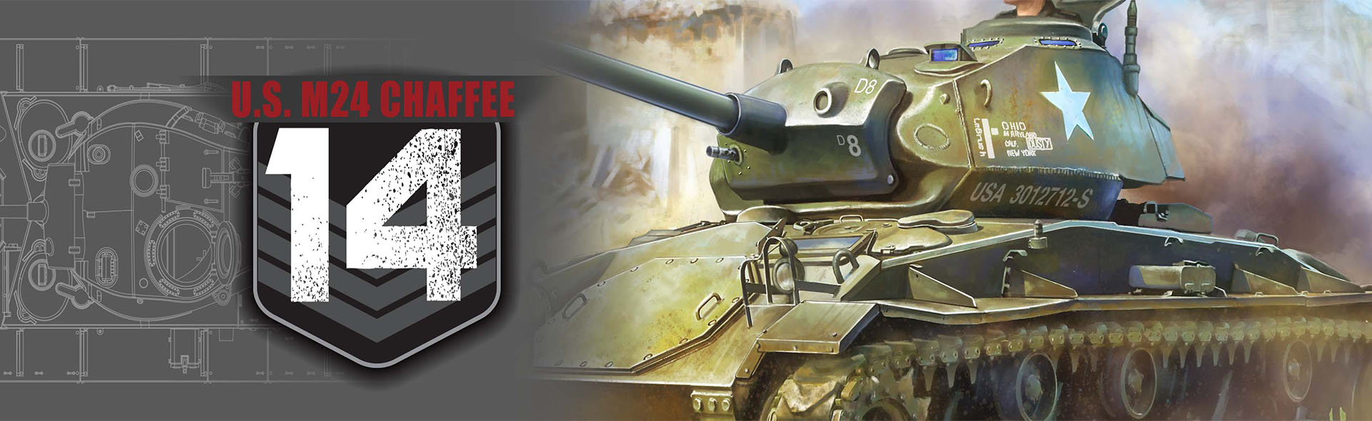 1/72 美国轻型坦克 M24 "霞飞" 1945年3月，德国莱茵贝格第8装甲师第36坦克营D旅