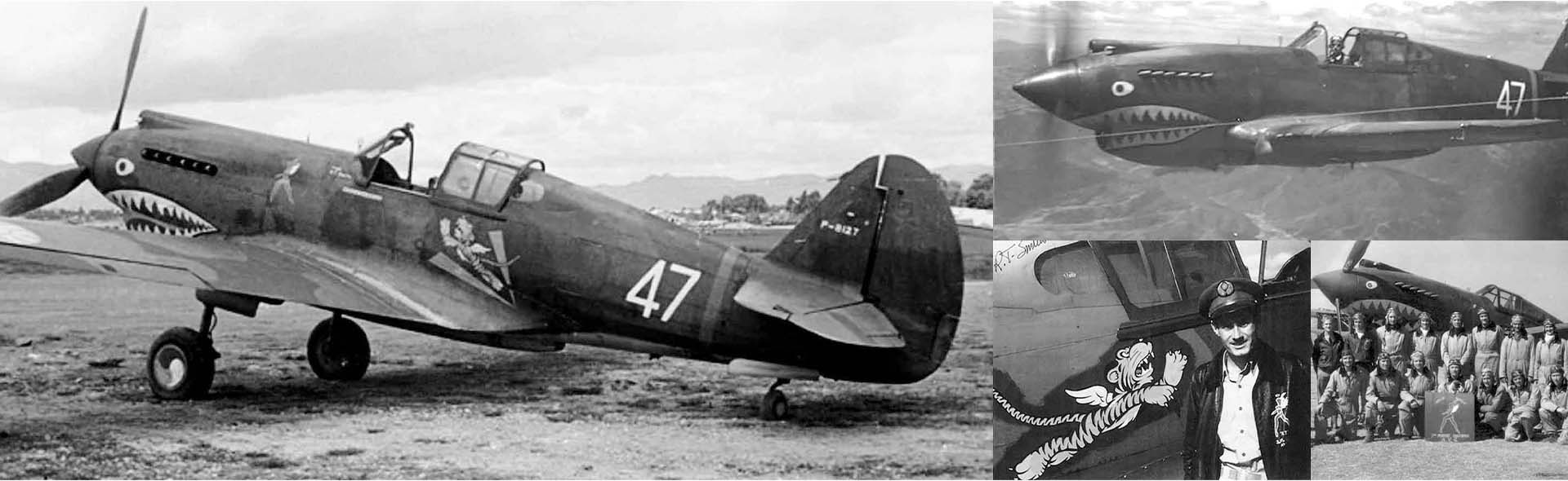 1/72 美军寇帝斯 P-40B / 鹰81A-2 中国美国志愿人员组织第三追击中队（由R.T. Smith驾驶） P-8127, 序列号 : 47, 1942年6月