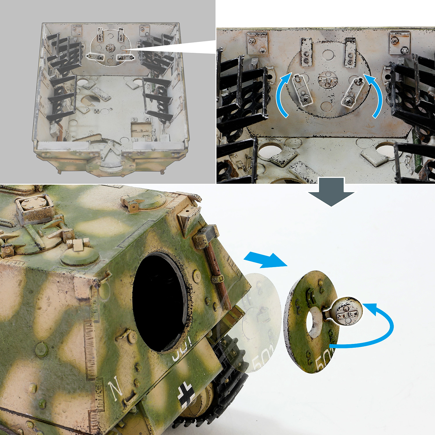Detachable split rear hatch