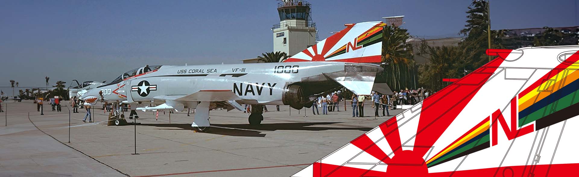 1970年美国海军珊瑚海号航空母舰，“落日者” VF-111战斗机中队(机身编号200)
