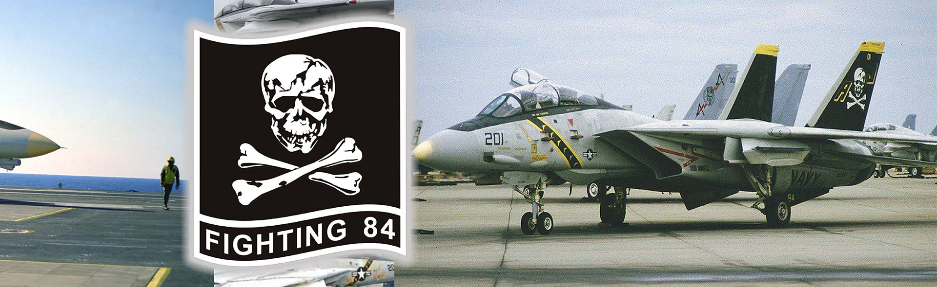 1/200 美国海军企业号航母甲板 + 4寸传奇 F-14 雄猫系列 甲板#I 部分 + 1978年, 地中海, 尼米兹号, VF-84 海盗旗, 序号: 160390