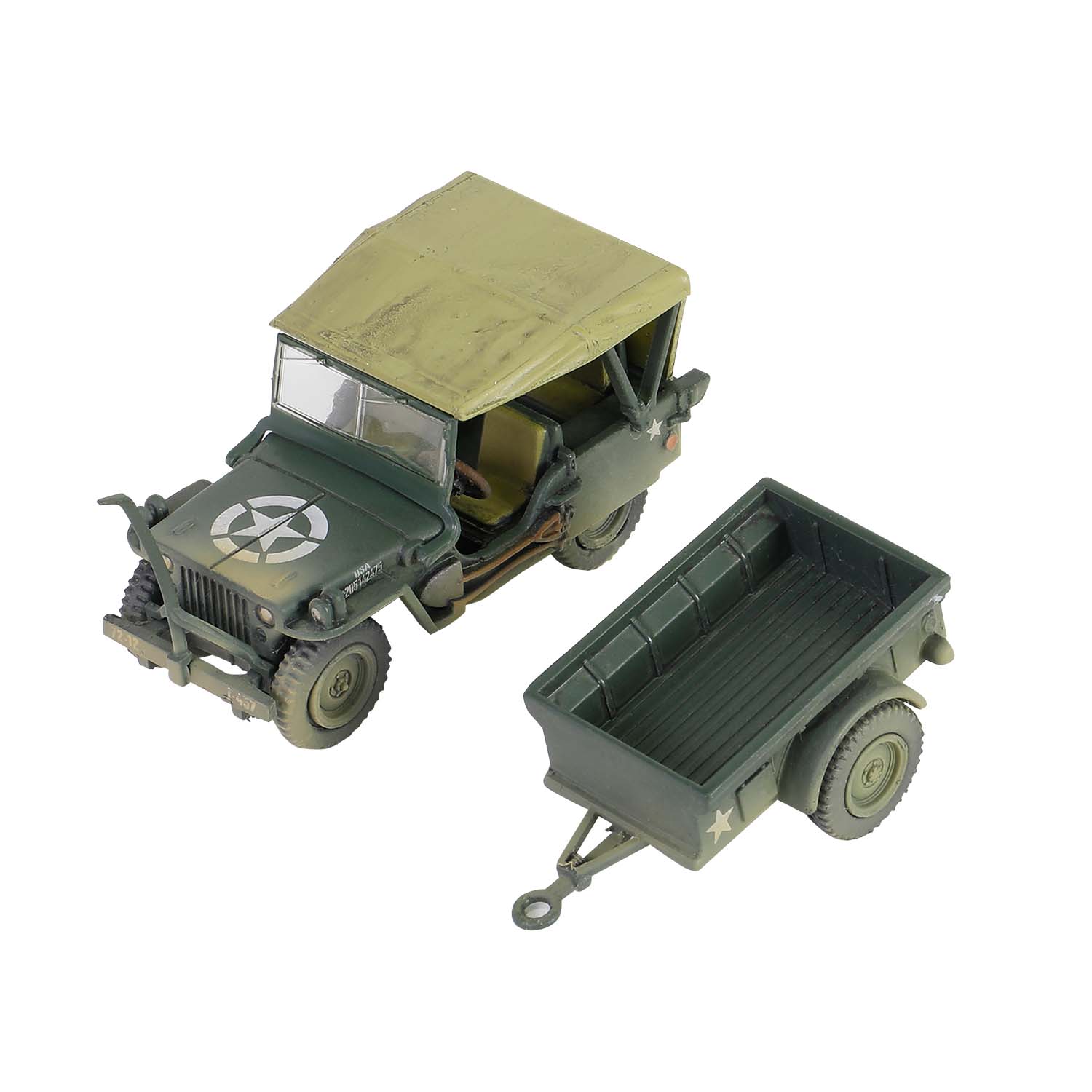 "Willis Jeep" 4x4 off-road vehicle (with trailer)