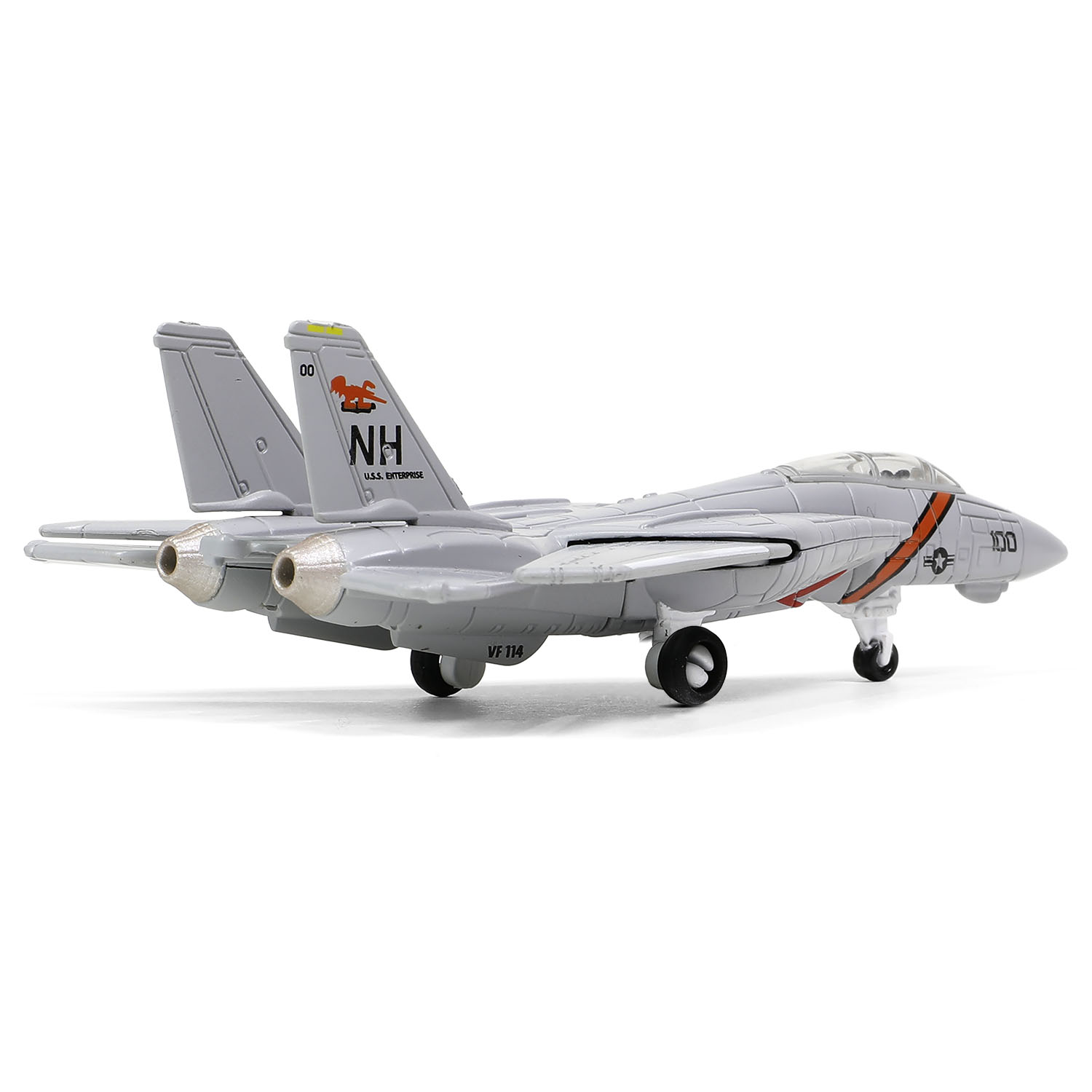 1/200 美国海军企业号航母甲板 + 4寸传奇 F-14 雄猫系列 甲板#E 部分 + 1984年12月, 企业号航空母舰CVN-65, 第11航空团, VF-114“土豚” 中队, 序号: 159833