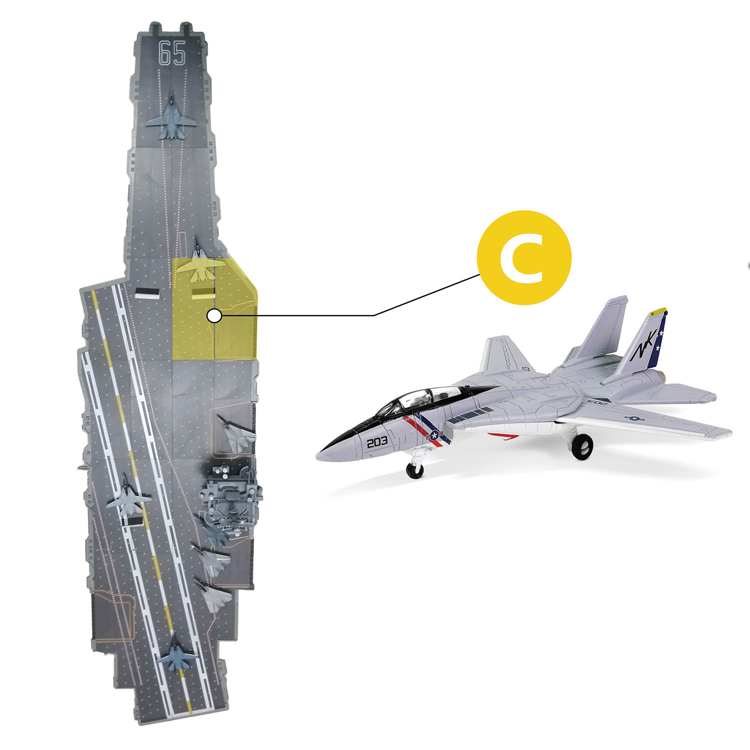 完整的CVN-65甲板的C部分位置