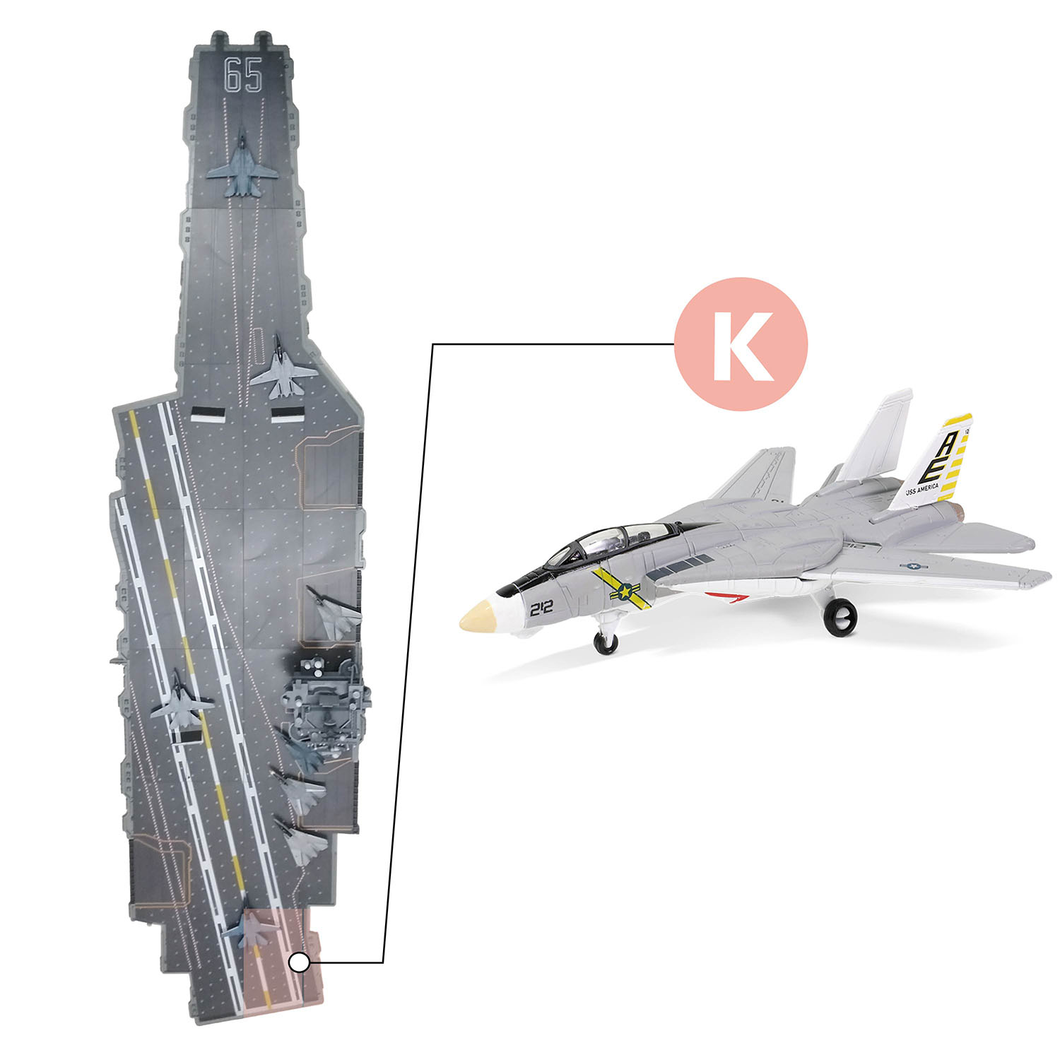 完整的CVN-65甲板的K部分位置