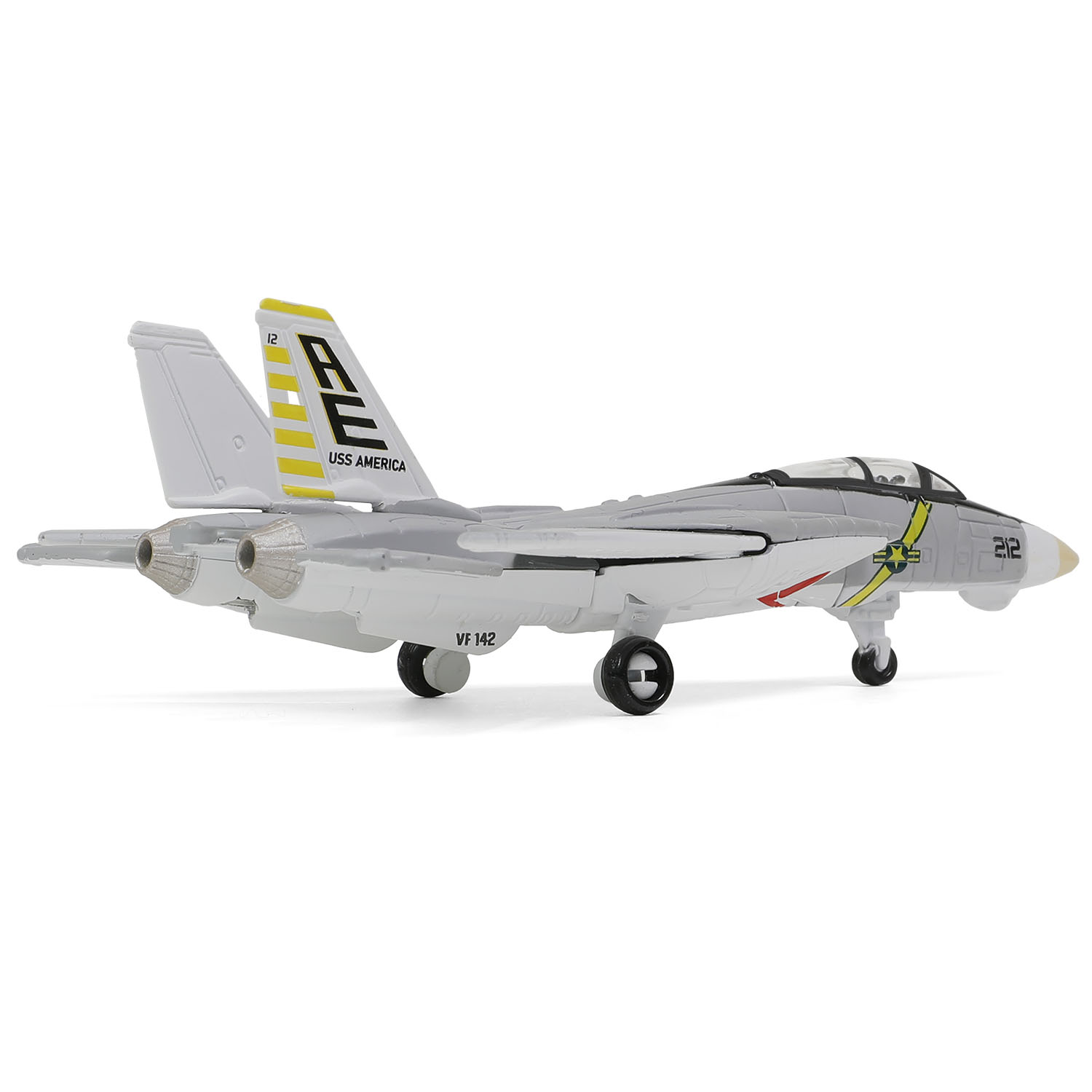 1/200 美国海军企业号航母甲板 + 4寸传奇 F-14 雄猫系列 甲板#K 部分 + 1976年, 地中海, VF-142 幽灵骑士, 序号: 159451