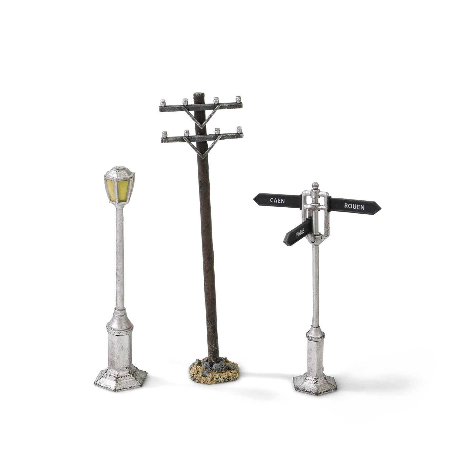 二战场景布置配件系列 - 路标与油桶套装